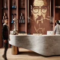 Étagères de présentation pour magasin de tabac, vitrine en verre pour chichas, étagères de dispensaire, armoire de présentation de tabac, rénovation de magasin