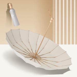 Paraguas Plegable de Fibra con 16 Varillas, Apertura Manual, Tamaño Grande, Resistente al Viento, Protección UV, Paraguas de Viaje - Product Image 3