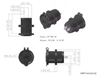 LED verte 12V double USB 3.1A à monter sur panneau avec câble de 0,6m et fusible pour voiture, bateau, VTT, UTV