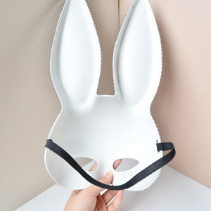 Halloween Pâques <span class=keywords><strong>Carnaval</strong></span> Fête Mascarade Demi <span class=keywords><strong>Visage</strong></span> Femme Lapin Masque Costume Accessoire Taille Unique Noir - Product Image 5