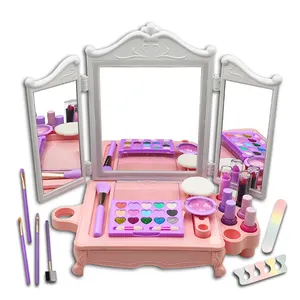 Factory Direct Wholesale Natural Finish Makeup Kit Fashion Trend Beauty Set for Kids Containing Powder Cosmetics Dressing Table