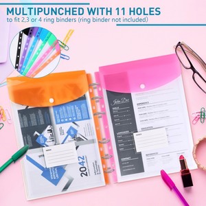 ए 4 प्लास्टिक वॉलेट पारदर्शी दस्तावेज़ फ़ाइल धारक 11 छेद pp पंच्ड फ़ाइल जेबों को एक्सपेंड करें - Product Image 5