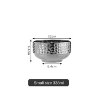 Bol coréen imprimé marteau en acier inoxydable 304 poli Caractéristiques de construction en métal de qualité supérieure jetables Golden Kimchi Lamen Riz