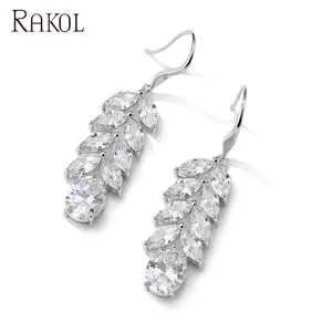 RAKOL EP2432 Fashion Jewelry Handmade Luxury 925 Silver Earrings For ladies hand bags women