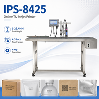 Impresora de Inyección de Tinta Térmica en Línea IPS-8425, Impresora de Datos Variables Tij 2.5, Máquina de Codificación de Fechas para Alimentos, Películas Plásticas y Cartón