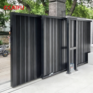 Porte coulissante <span class=keywords><strong>sectionnelle</strong></span> en aluminium moderne haut de gamme abordable en gros pour jardin villa cour extérieure - Product Image 1