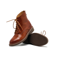 Bottines confortables en daim pour femmes, à lacets et fermeture éclair au dos, avec doublure en cuir véritable, respirantes et légères pour l'automne/hiver