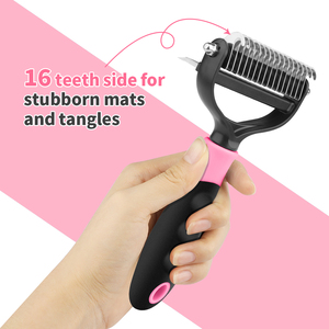 2 in 1 Pet Pelliccia minuti Grooming Strumenti di Capelli Spargimento Trimmer Pettine del <span class=keywords><strong>Gatto</strong></span> Del Cane di Rimozione della <span class=keywords><strong>Spazzola</strong></span> Pettine Pet grooming pennello per il cane e il <span class=keywords><strong>gatto</strong></span> - Product Image 4