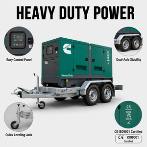 Generador Diésel Portátil Silencioso Trifásico Refrigerado por Agua Cummins Weichai Baudouin Yuchai Shangchai de 20kva 60kva 100kva 50kva - Product Image 4