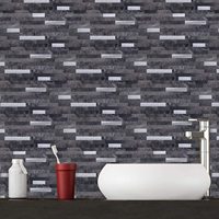 Mosaïque autocollante en aluminium et PVC effet pierre prête à l'emploi pour crédence de cuisine