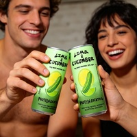 Cóctel de Proteína de Suero de Leche con Limón y Pepino, 10% ABV, Sin Azúcar, Bebida Proteica Fitness con Alcohol, 330ml, Bebida Proteica Enlatada Refrescante
