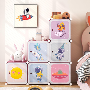 ตู้เสื้อผ้าเด็กแบบพับได้ลายการ์ตูนน่ารัก ดีไซน์ใหม่ - Product Image 2