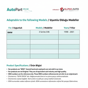 Kit de reparación de piezas de plástico para techo corredizo para BMW Serie 3 E46 - Product Image 1