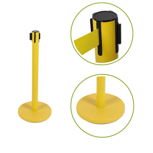 Poteau de délimitation de foule commercial, mât de 63 mm, ceinture de 2 m, bleu, rouge, jaune, vert, noir - Product Image 3