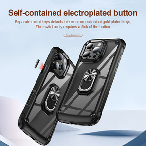 Custodia Ibrida Antiurto Rinforzata con Anello di Supporto per <span class=keywords><strong>iPhone</strong></span> 16 15 14 13 12 11 Pro Max XS + 17e 16e, con Cornice Morbida in TPU e <span class=keywords><strong>Cover</strong></span> Trasparente - Product Image 2