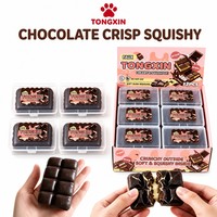 Jouet Squishy TONGXIN en Forme de Chocolat Croustillant, en TPR à Rebond Lent, Anti-Stress, Vente en Gros pour Enfants