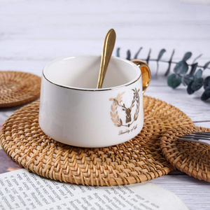 Posavasos de Bambú y Ratán Ecológicos, Clásicos, con Diseño Floral, Hechos a Mano en Vietnam, para Uso Doméstico - Product Image 2