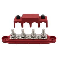 Barre omnibus 150A, bloc de distribution d'alimentation 4 voies, barre omnibus électrique en cuivre avec goujons M6 pour voiture électrique, camping-car, marine, solaire