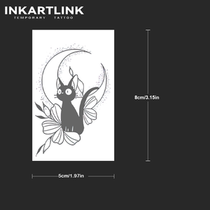 Tatuaje Temporal de Gato Lunar para <span class=keywords><strong>Mujer</strong></span>, Adhesivo de Tatuaje de Larga Duración, Resistente al Agua, 15 Días, Tatuaje Corporal Natural con Jugo de Frutas para Damas - Product Image 4