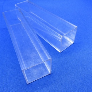 Sample Will Be Sent Extruded Clear <b>Plastic</b> Square <b>Tube</b> Anti-UV No Smell ROHS Certified Customizable Length Heng Ge HG-047 - Product Image 1