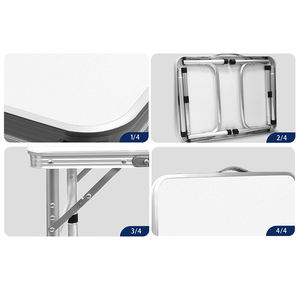 Mesa Plegable Blanca Ajustable de Aluminio para Exteriores, Portátil, para Camping, Picnic, Playa, Tipo Maleta - Product Image 5