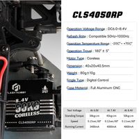 CLS4050RP Servo Digital de Alto Torque de 50 KG, 8.4 V, 0.11 Segundos, IP67, Motor sin Núcleo a Prueba de Agua, Programable para Barco RC, Robot, Hogar Inteligente