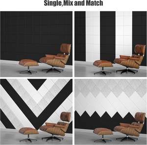 Paquete de 12 Paneles Acústicos Autoadhesivos de Madera de 12\" x 12\" x 0.4\", Paneles de Insonorización de PET Excelente para Paredes Decorativas - Product Image 2