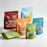 Sachet Doypack OEM à Fermeture Zip Refermable, avec Fenêtre Transparente, Impression de Logo Personnalisé, pour Noix, Thé et Produits Secs, Prix Usine