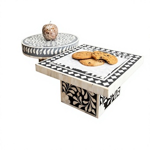 Support à gâteau 2 pièces en os incrusté, qualité supérieure, écologique, résistant au four et au lave-vaisselle, BS INTERNATIONAL Uttar Pradesh Décoratif - Product Image 2