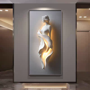 Cuadro Decorativo de Lujo Ligero con Figura de Dama Sensual en Relieve, para Entrada, Porche o Pasillo, de Aleación de Aluminio, Estilo Still Life - Product Image 3