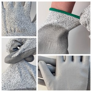 Custom Logo Impact Resistant Work Safety <strong>Gloves</strong> Reinforced Seam Split Finger Anti Cut Pu Coated Slip Cut Resistant <strong>Gloves</strong> - Product Image 6