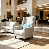 Vintage Klassischer Kommerzieller Hotel-Lobby-Projekt-Sofa-Sessel Gäste-Ruhebereich Villa-Lounge Gepolsterter Wingback-Akzentsessel
