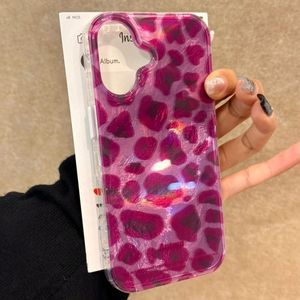 Custodia per cellulare con stampa leopardata viola per <span class=keywords><strong>iPhone</strong></span> 16 15 Plus 17 Pro Max, cover posteriore antiurto con motivo a vortice, stile INS - Product Image 2