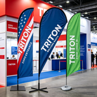 Drapeau publicitaire personnalisé en fibre de verre, résistant à l'eau, durable, type plume, pour affichage commercial