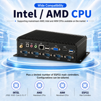 Komputer Industri Tanpa Kipas 5 COM RS232 Mini PC Intel I3 I5 I7 J1900 N100 IP65 Suhu Luas VGA OEM ODM Kustom