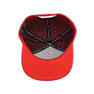 Gorra Deportiva de Alta Calidad con 5 Paneles, Parche de Goma con Logotipo, Visera Curva, Impermeable, con Orificios Cortados con Láser, Perforada, Roja, de Béisbol - Product Image 5
