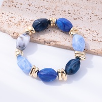 Bracelet Bohème Multicolore Plaqué Or avec Perles en Résine pour Femme - Bijou Tendance Quotidien et Cadeau de Fête