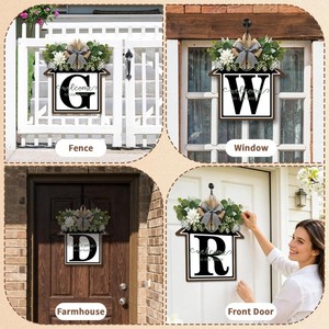Cross-border new product personalized front door decoration door hanging sign layout props wooden 26-letter <b>alphabet</b> crafts pend - Product Image 2