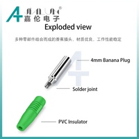 JIALUN 36MM 10A Isolateur PVC cinq couleurs Fiche banane femelle 4MM Connecteurs de pointe de connexion à souder audio