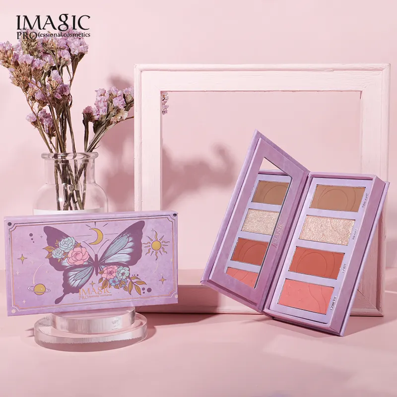 IMAGIC Highlighter Makeup Palette Glitter Shimmer Skin Brighten Face Blusher Blush Powder Contour Cosmetics