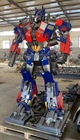 Statue réaliste d'Optimus Prime Transformer de 3 m de haut, grande sculpture de robot en métal pour l'affichage dans les centres commerciaux et les parcs d'attractions