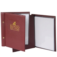 Porte-menu en cuir personnalisé A5, porte-cartes de boissons pour restaurant, reliure de menu, dossier de menu