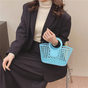 다기능 핸들 바구니 야외 캠핑 작은 피크닉 주방 야채 보관 바구니 여성 핸드백 젤리 가방 - Product Image 4