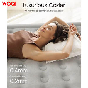 WOQI kualitas tinggi diperpanjang dan lebar okupansi ganda kasur tiup PVC naik tinggi dengan pompa listrik bawaan - Product Image 4