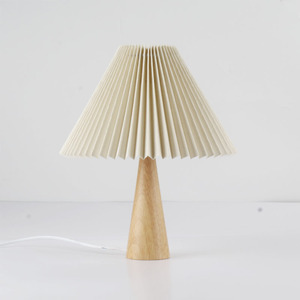 Nordic Bedroom Bedside <strong>Ins</strong> Girls Table Lamp Warm Simple Wood Korean Retro Pleated Rattan Lamp <strong>Plug</strong> <strong>in</strong> Desk Night Light - Product Image 4