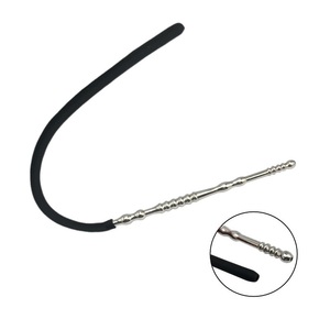 Latest <strong>Hot</strong> Soft Silicone Metal Long Urethral Sound <strong>Penis</strong> Plug Male Sex BDSM for Man - Product Image 5