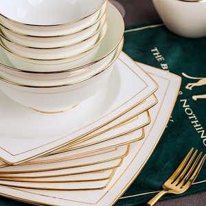 Service de table en céramique de Jingdezhen, ensemble de vaisselle en porcelaine fine (bols et assiettes), idéal pour les cadeaux de pendaison de crémaillère, cadeau haut de gamme, vente en gros - Product Image 3
