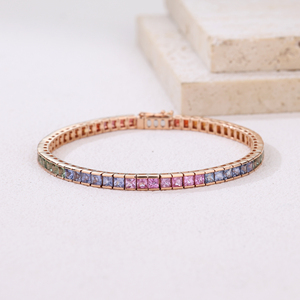 สร้อยข้อมือทองคำแท้ 18K คุณภาพสูง ประดับด้วยพลอยไพลิน พร้อมใบรับรอง GIA ของขวัญสุดพิเศษ - Product Image 3