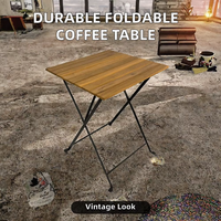 Table d'appoint carrée en métal durable, design contemporain, aspect antique, pliable, pour salon et bureau – Meilleure vente