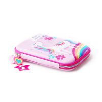 Sac à pochette licorne à fermeture éclair, adorable sacoche scolaire de couleur de stockage personnalisée kawaii pour stylos crayons